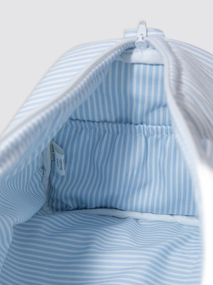 Sac de sport en piqué, rayures bleu clair