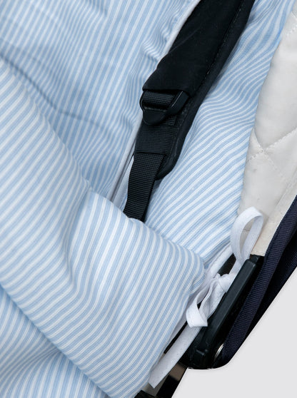 Housse de chaise d'été universelle en piqué rayé bleu clair