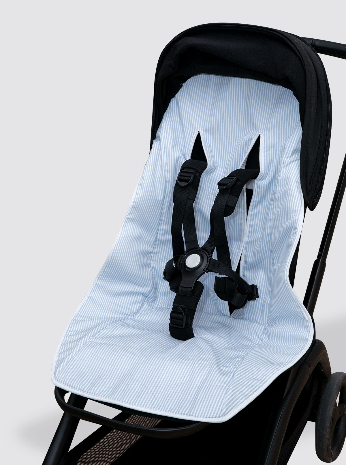 Housse d'été pour fauteuil libellule, piqué, rayures bleu clair