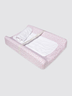Matelas à langer pour meubles + housse à fleurs roses