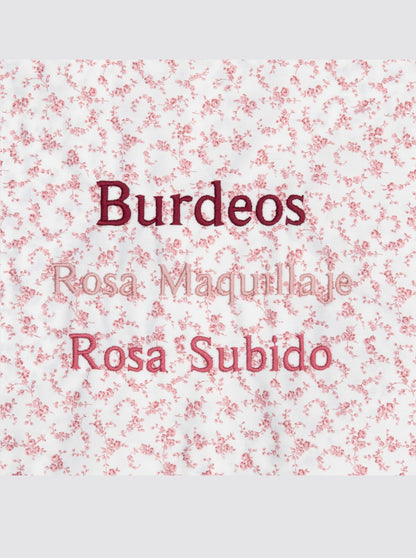 Bolsa de Ropa Pequeña con Tira Bordada Flor Pitiminí Rosa