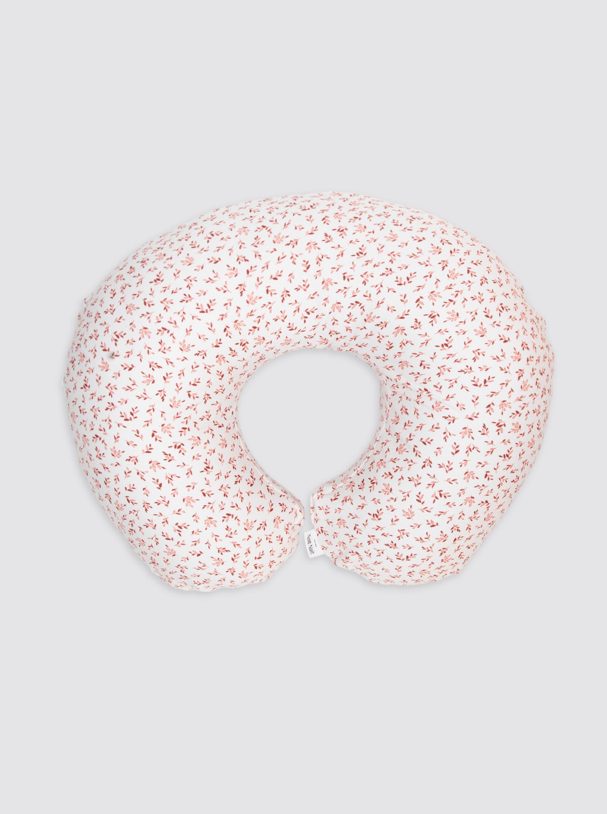 Funda Cojín Lactancia Hojitas Burdeos