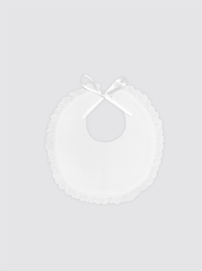 Babero de Baba Recién Nacido Entredós Calado