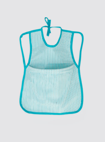 Bib with Pocket Double Green Stripe