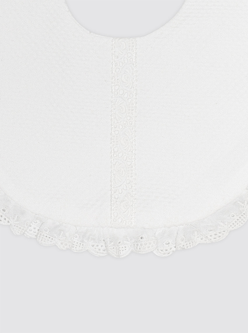 Babero de Baba Recién Nacido Entredós Calado