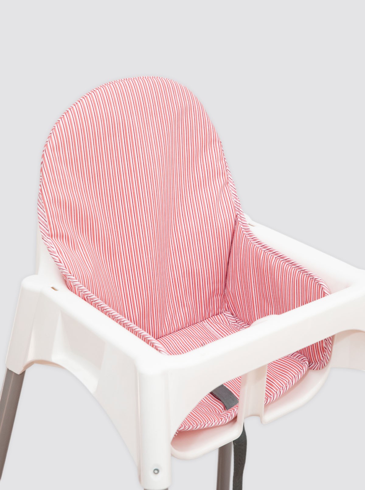 Housse de chaise haute IKEA à rayures doubles roses