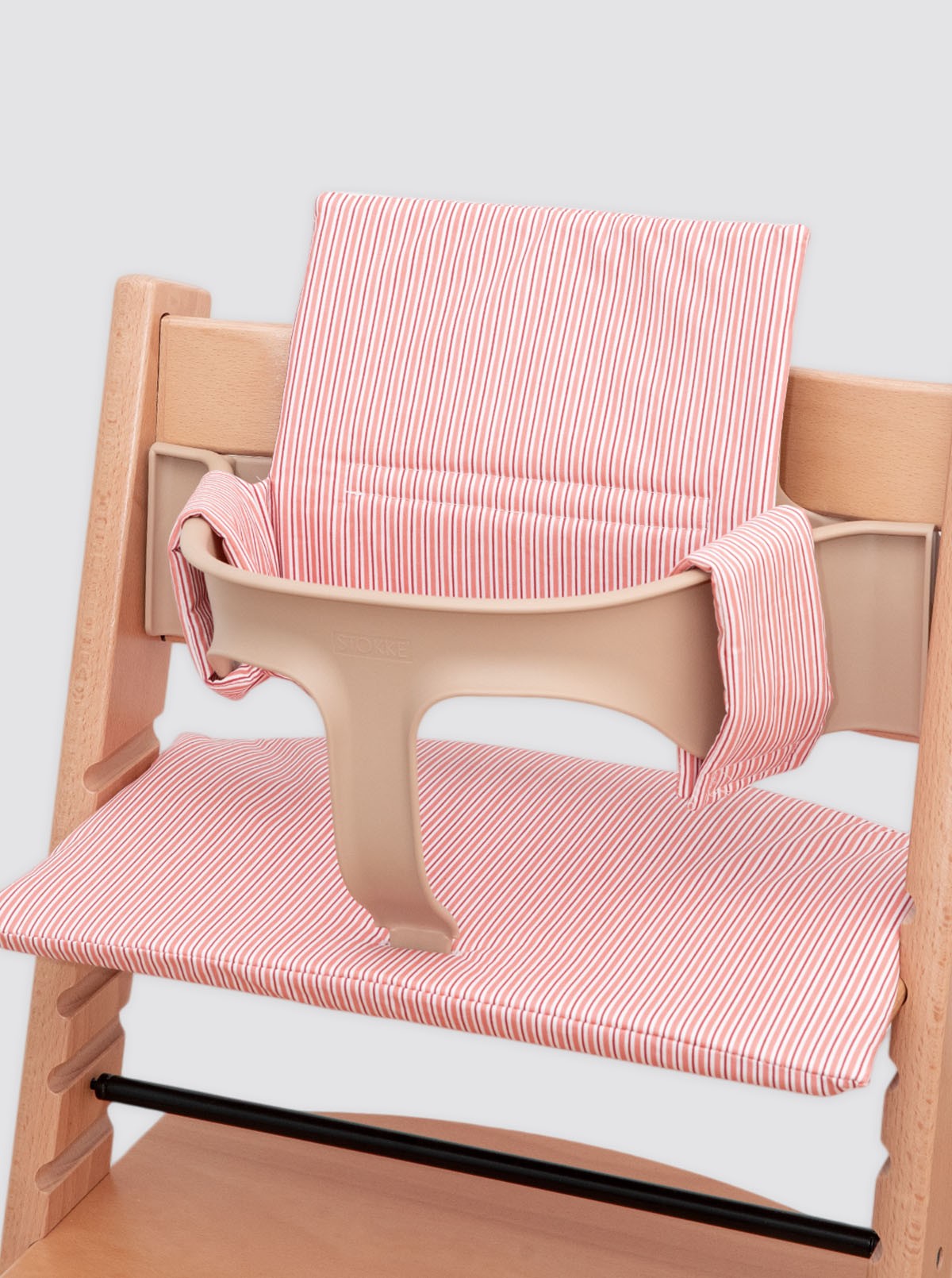Housse de chaise haute Stokke à double rayure rose