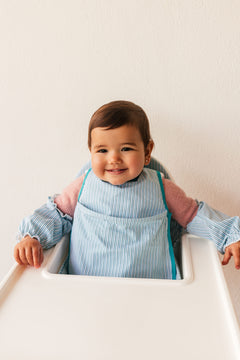 Bib with Pocket Double Green Stripe