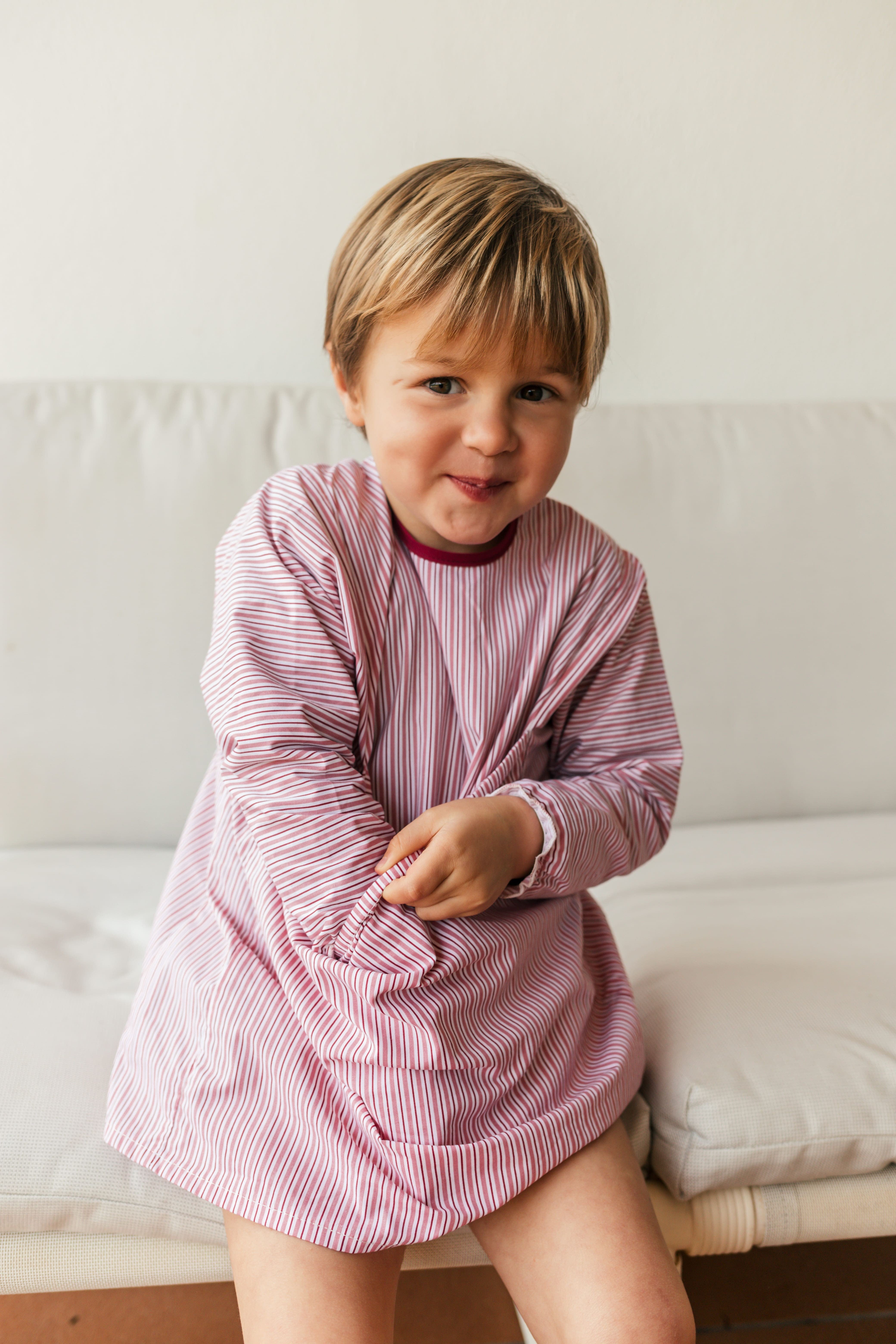 Blouse rose à double rayure avec poche