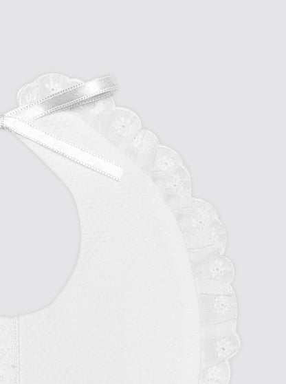 Babero de Baba Recién Nacido Entredós Flor