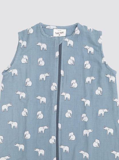 Saco Burbuja Bambula Azul Elefantes