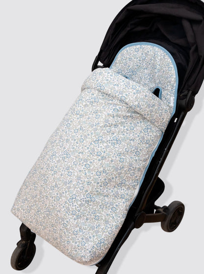 Housse de poussette Joolz Aer avec chancelière + Fleurs bleues Nina