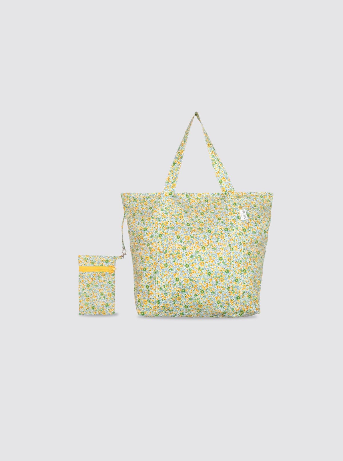 Petit sac de plage à jolies fleurs jaunes