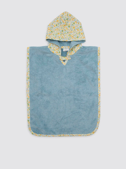 Poncho jaune, fleurs de plage, joli
