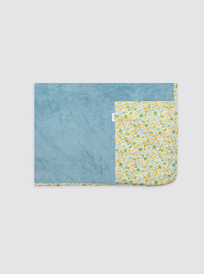 Large Beach Towel with Pocket, Floral Design, Nice Yellow