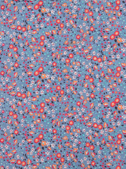 Grande serviette de plage avec poche, motif fleurs bleues de Palerme