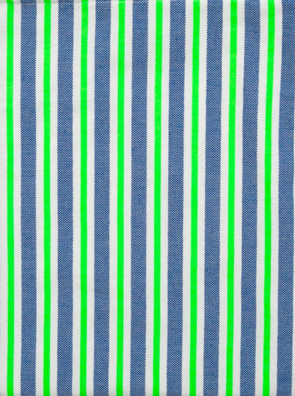 Beach Towel with Pocket, Fluorescent Green Stripes