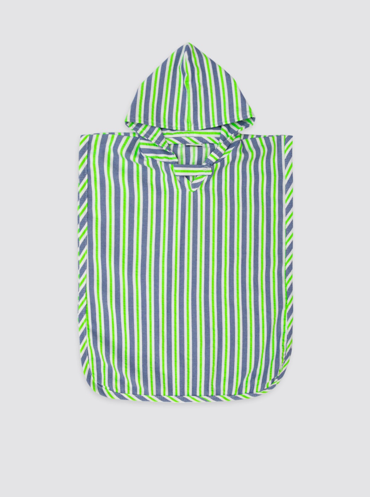 Poncho de plage à rayures vert fluo