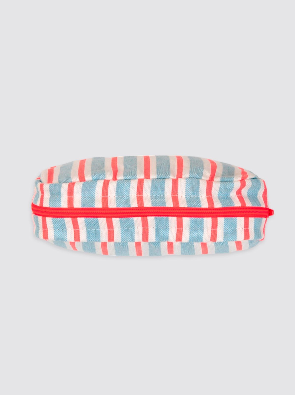 Small Toiletry Bag, Fluorescent Pink Stripes 