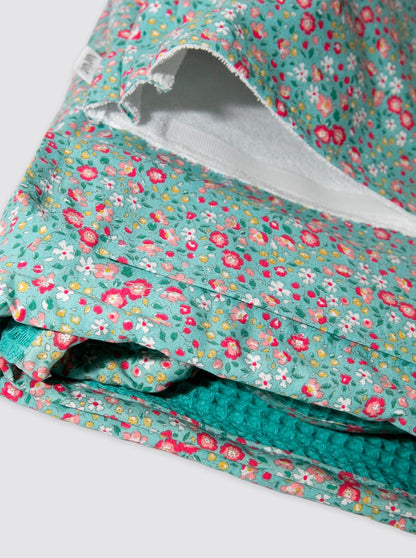 Beach Roll Bag Flowers Palermo Green 