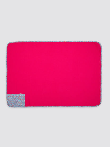 Grande serviette de plage avec poche, motif fleurs bleues de Palerme