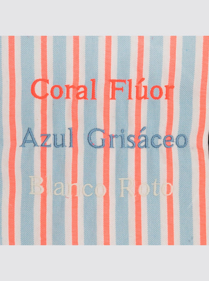 Poncho Playa Bolsillo Rayas Flúor Rosa