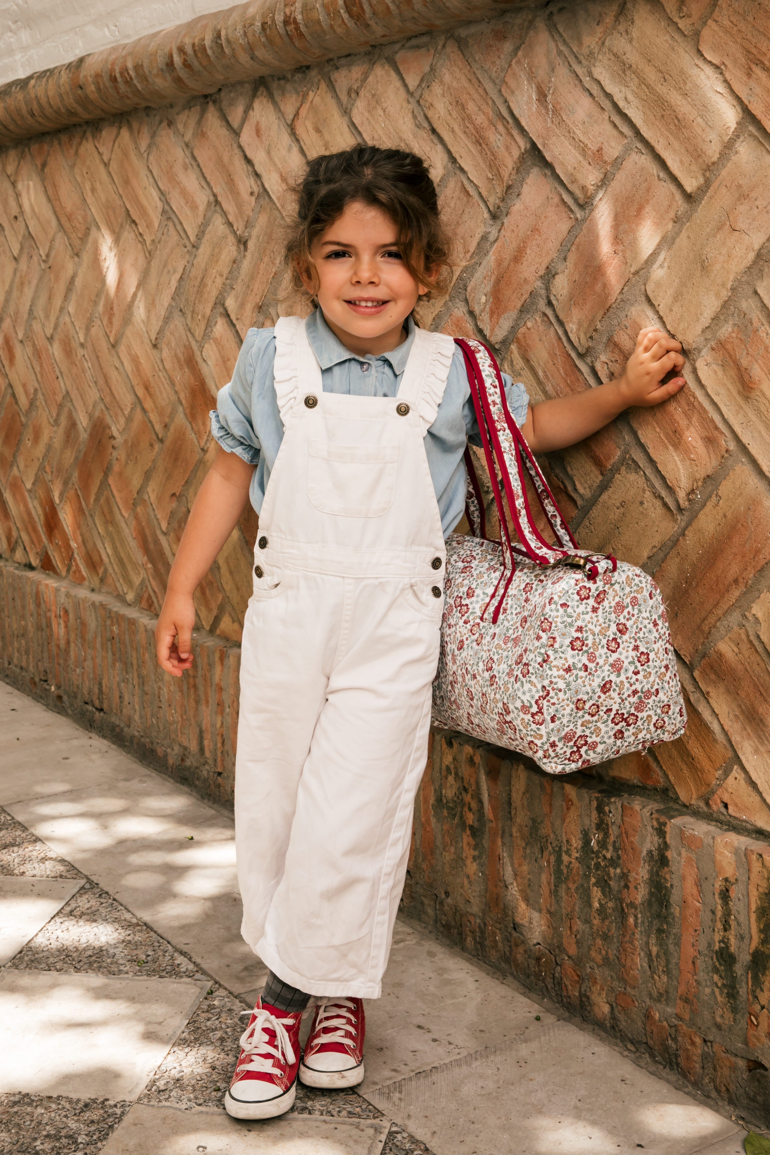 Nina Burgundy Floral Sports Bag