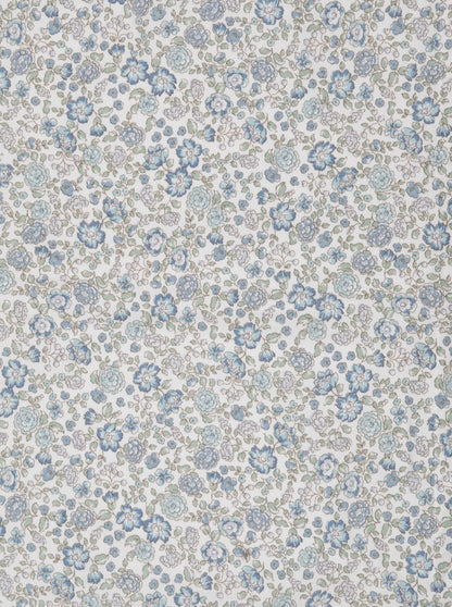 Attache-tétine avec poche, motif fleurs, bleue, pour filles