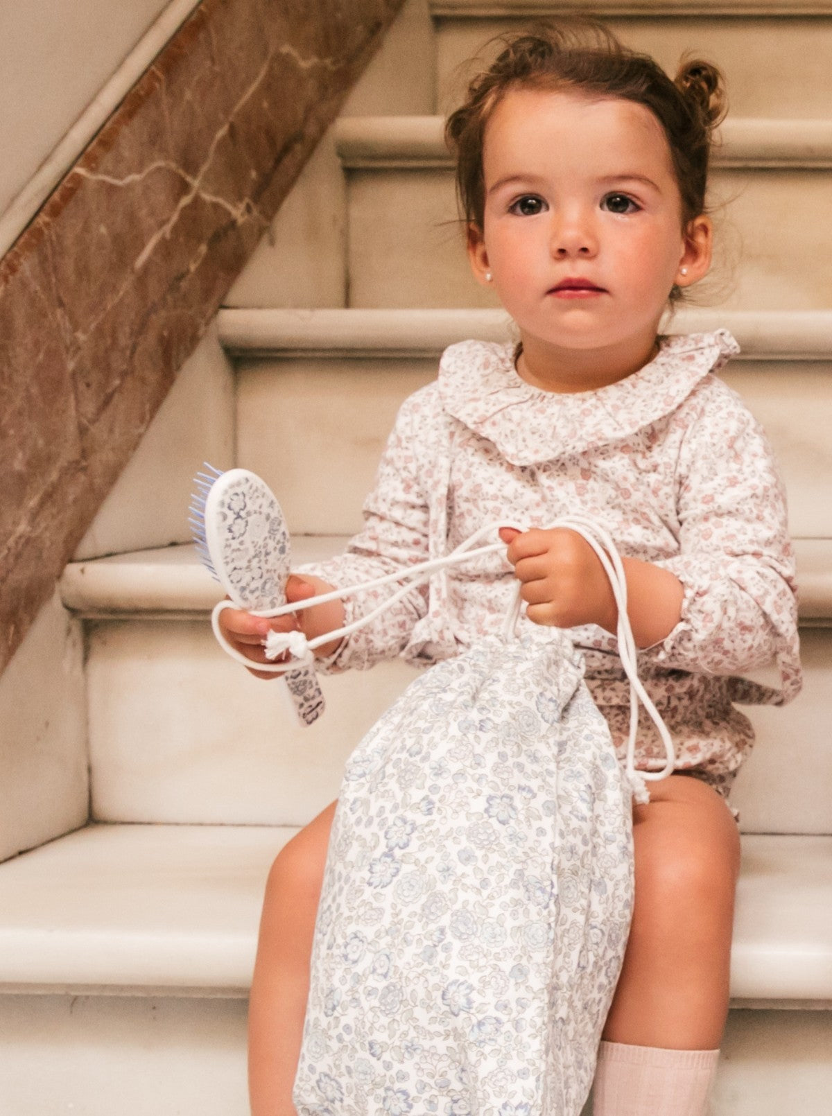 Talega Pequeña Flores Nina Azul