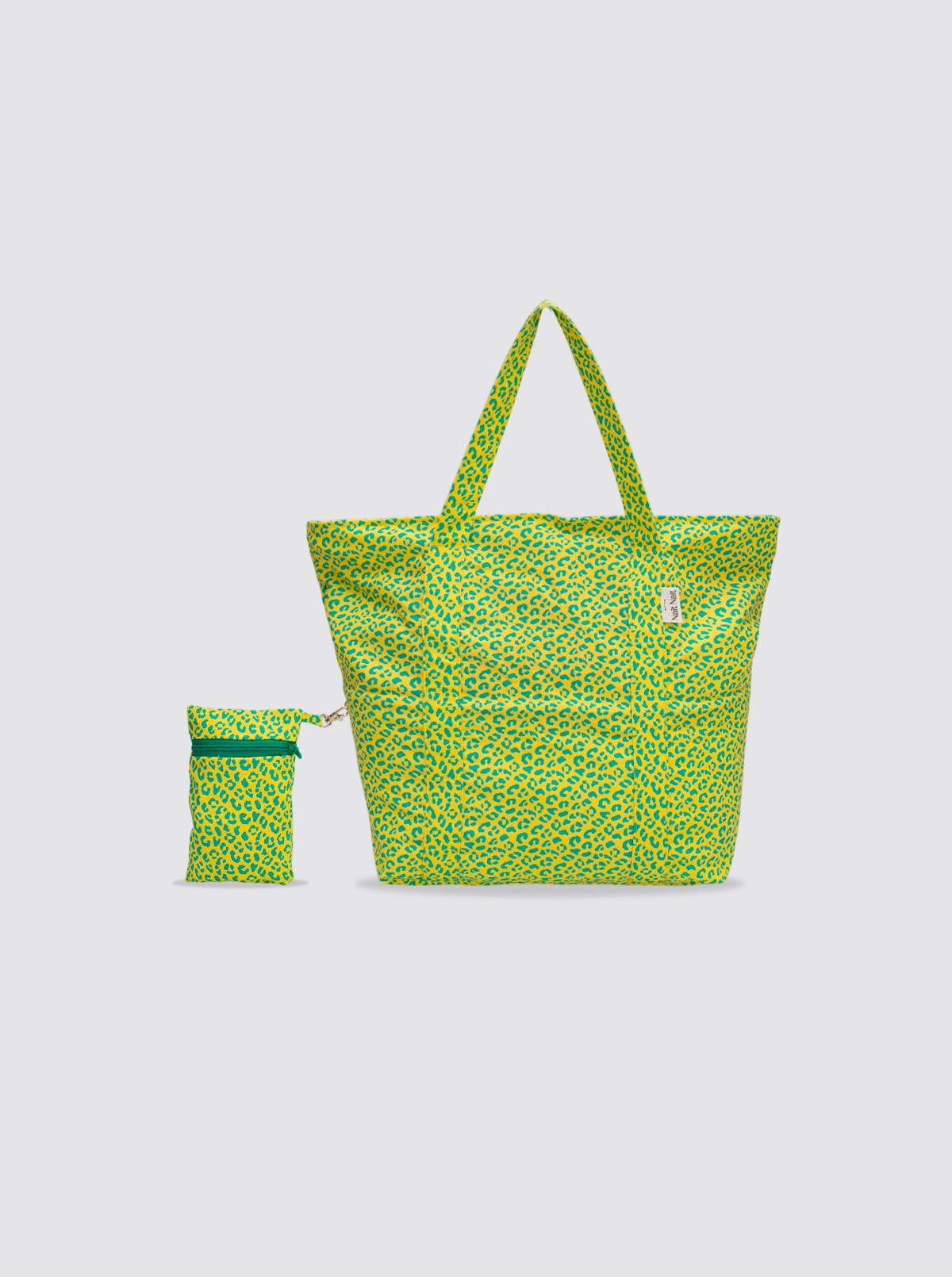 Petit sac de plage jaune à imprimé animal