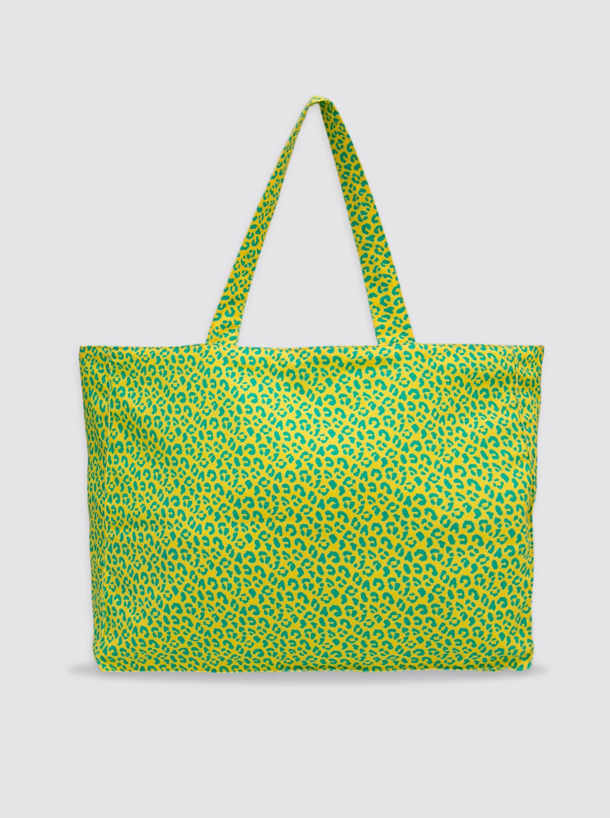 Sac cabas maxi jaune à imprimé animal