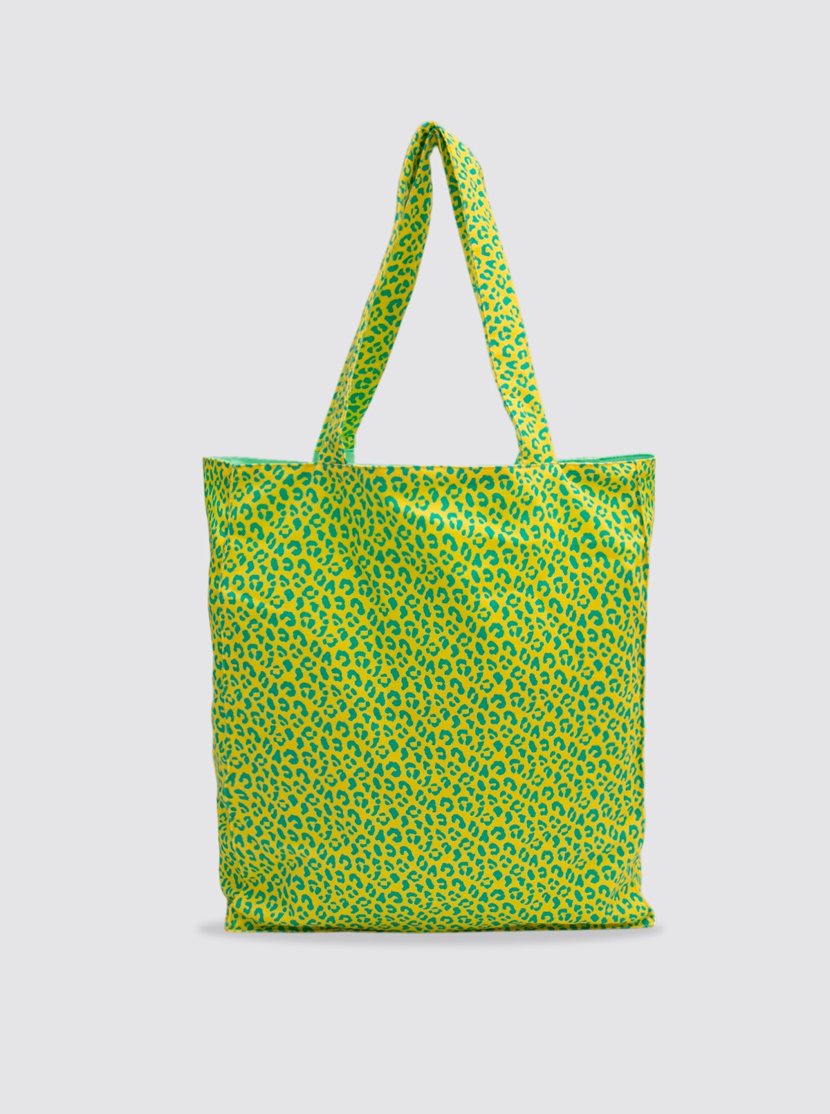 Sac cabas jaune à imprimé animal