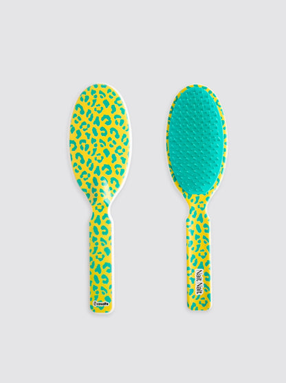 Yellow Oval Animal Print Brush