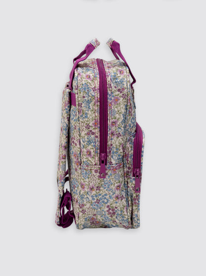Mochila Escolar Infantil Flores Lila