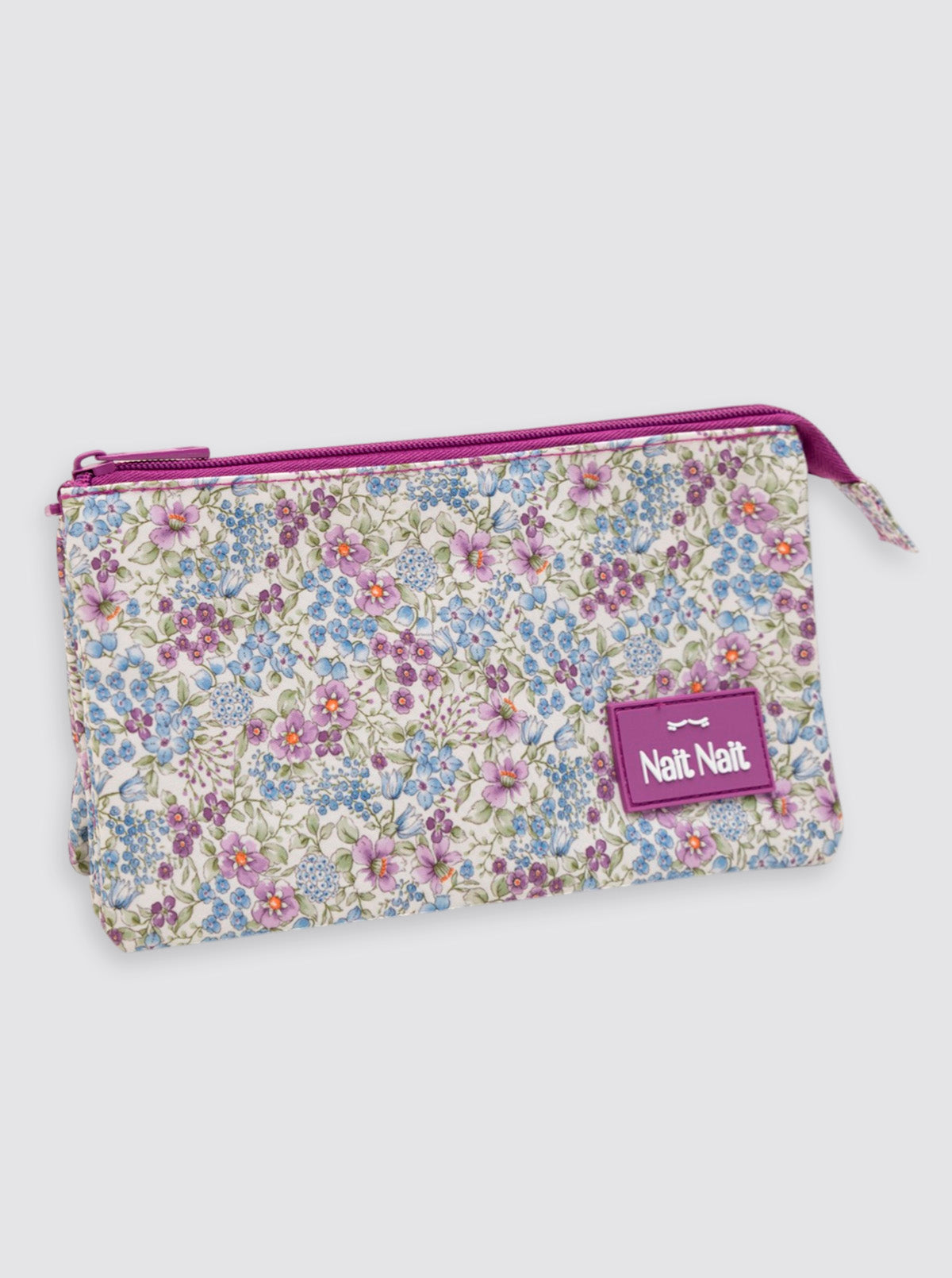 Estuche Portalápices Flores Lila