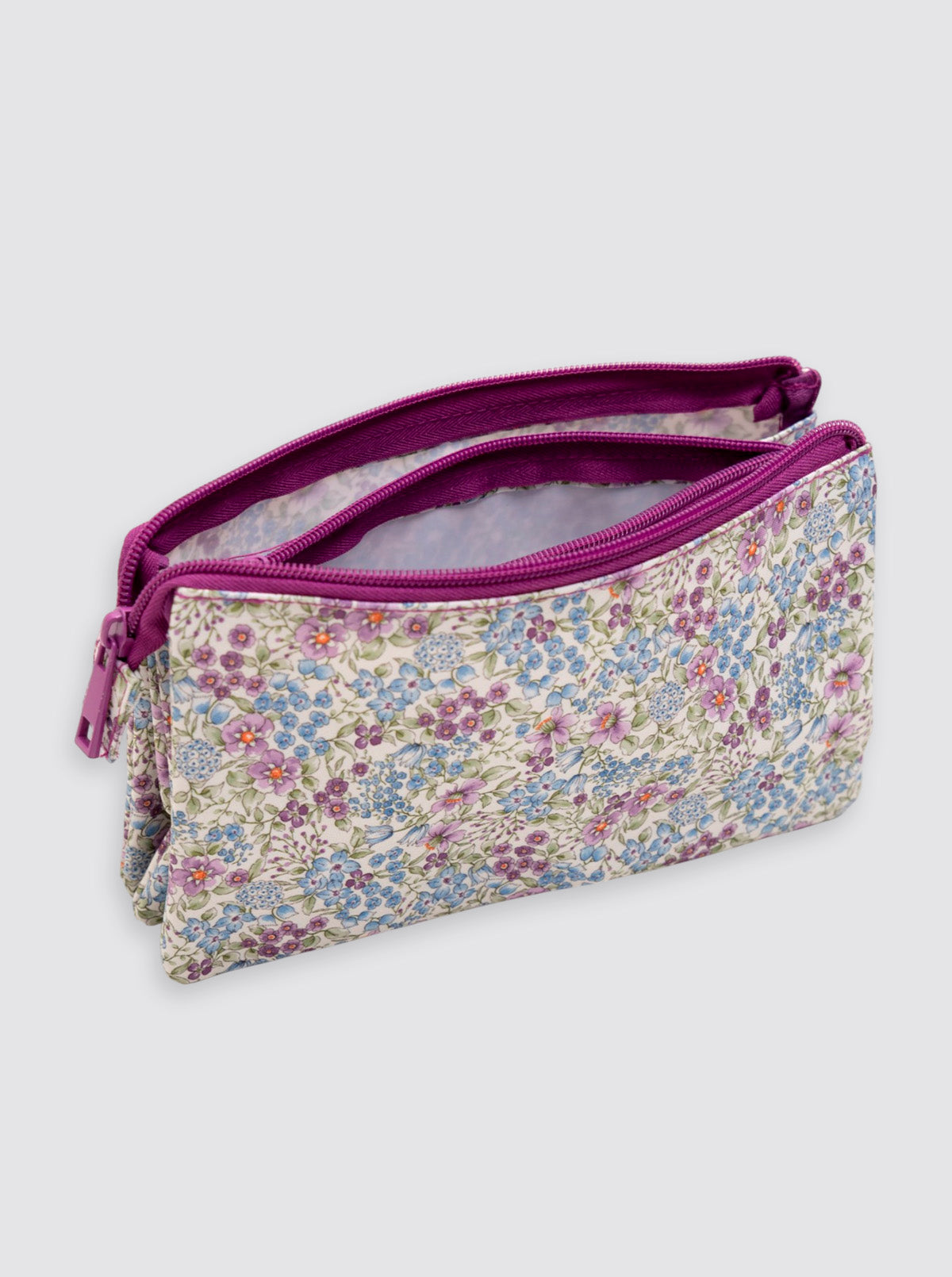 Estuche Portalápices Flores Lila