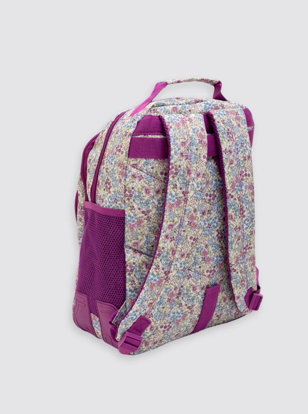 Mochila Grande Flores Lila