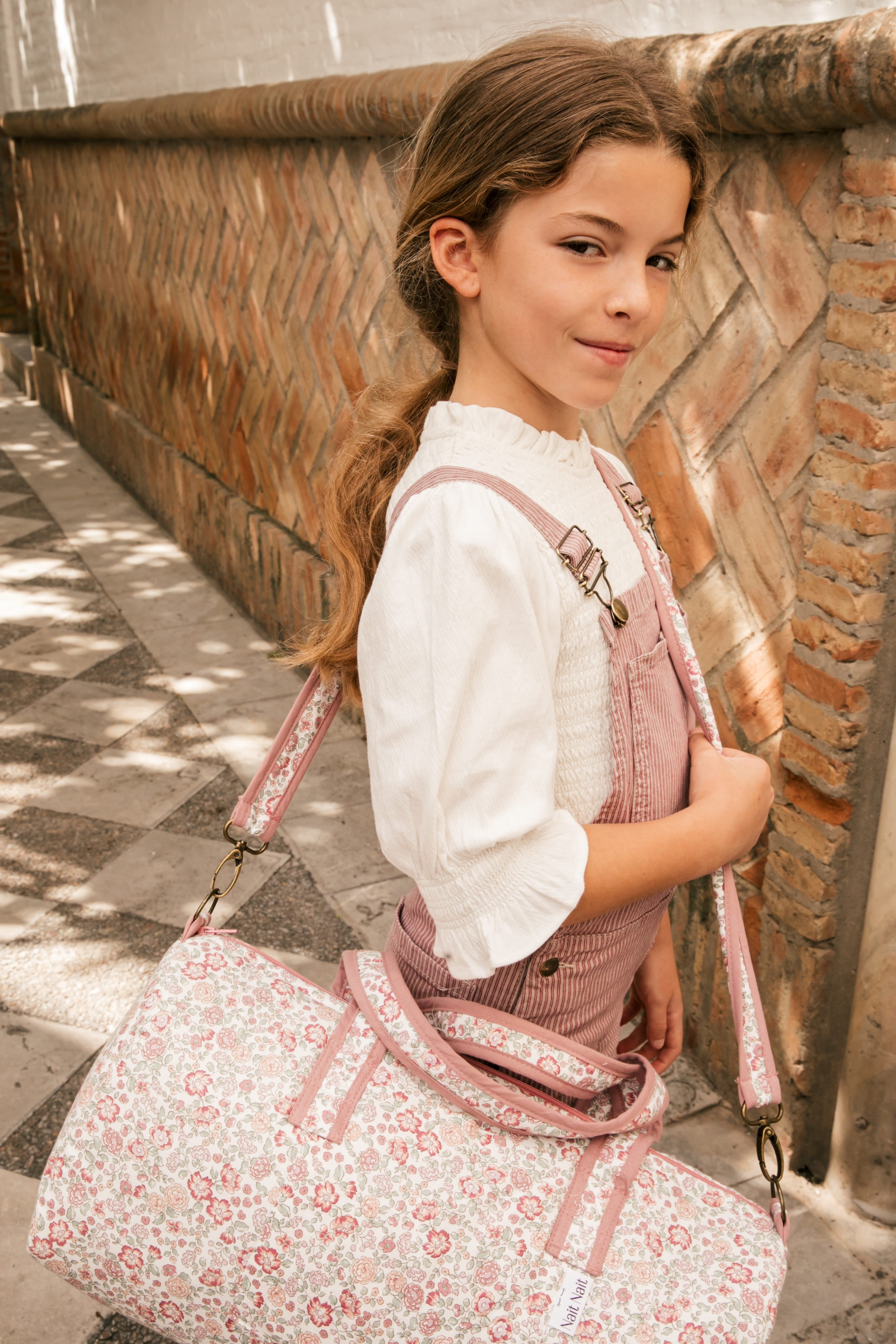 Sac de sport rose Nina Flowers