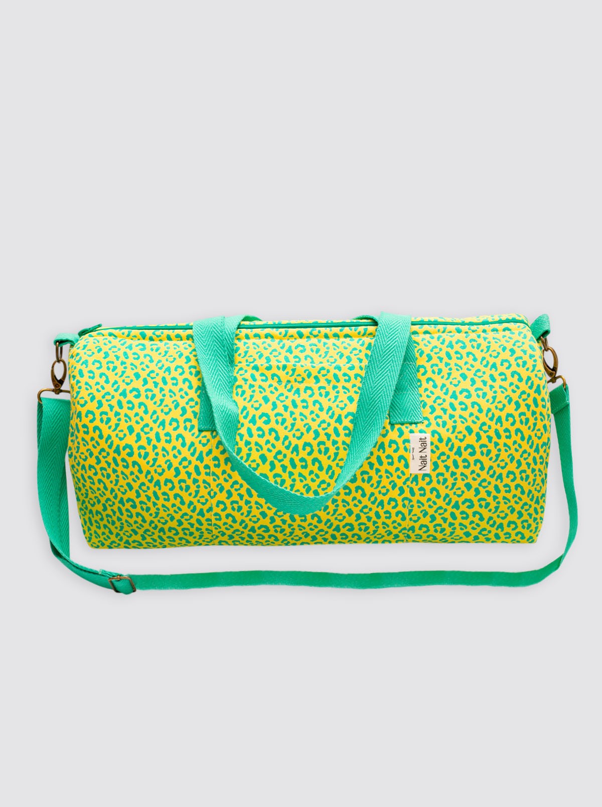 Sac de sport jaune à imprimé animal