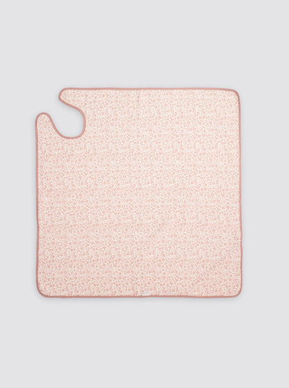 Lightweight Baby Bath Towel with Pink Flowers