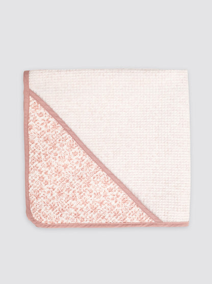 Lightweight Baby Bath Towel with Pink Flowers