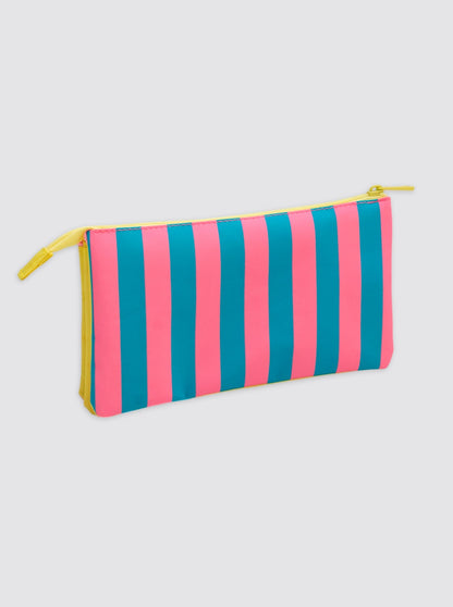 Estuche Portalápices Rayas Rosas