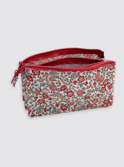 Nina Flowers Burgundy Pencil Case