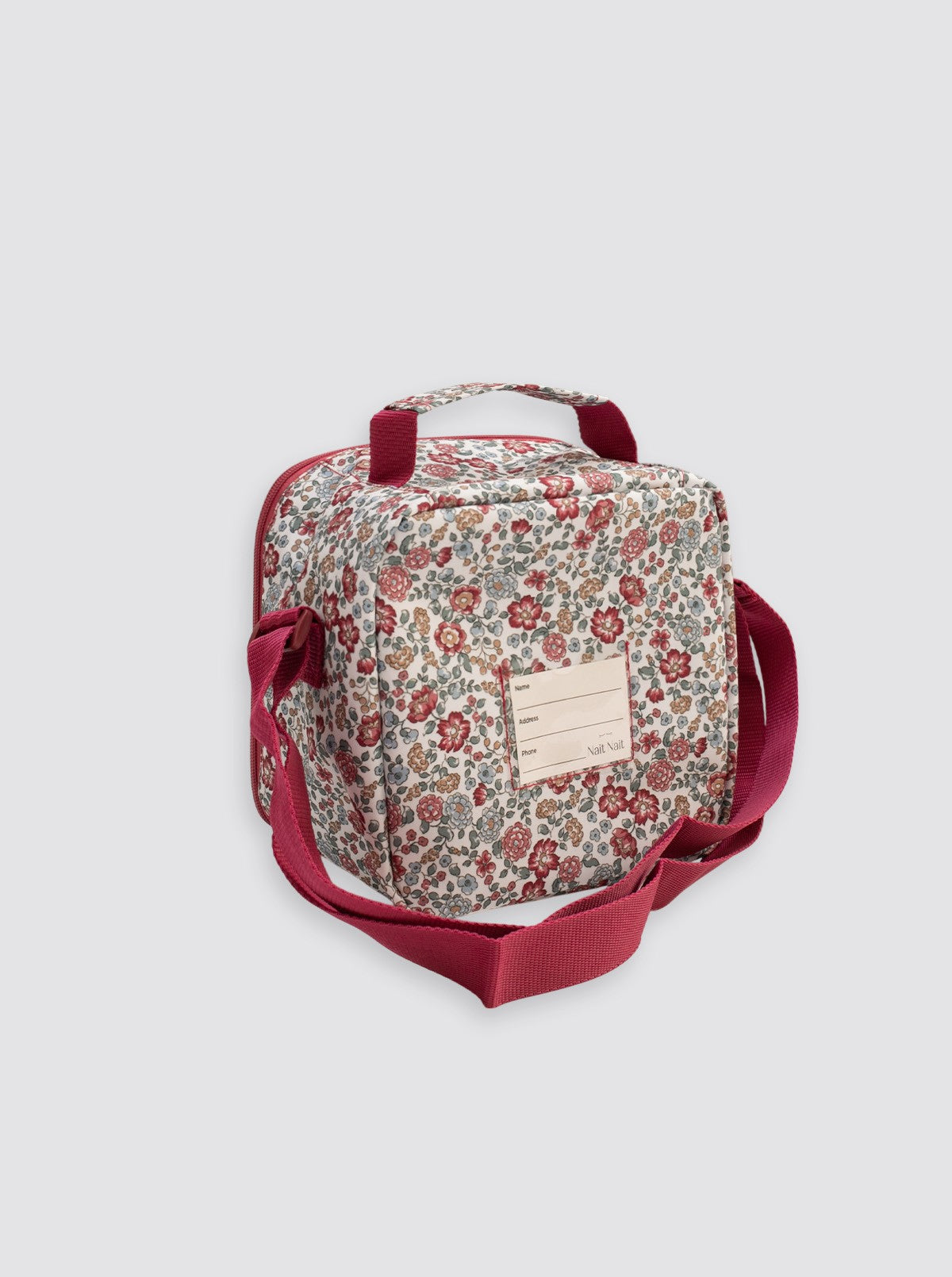 Bolsa Térmica Cuadrada Flores Nina Burdeos