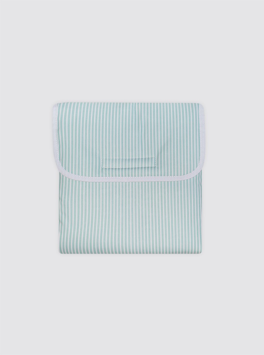 Cambiador con Bolsillos Impermeable Rayas Verdes