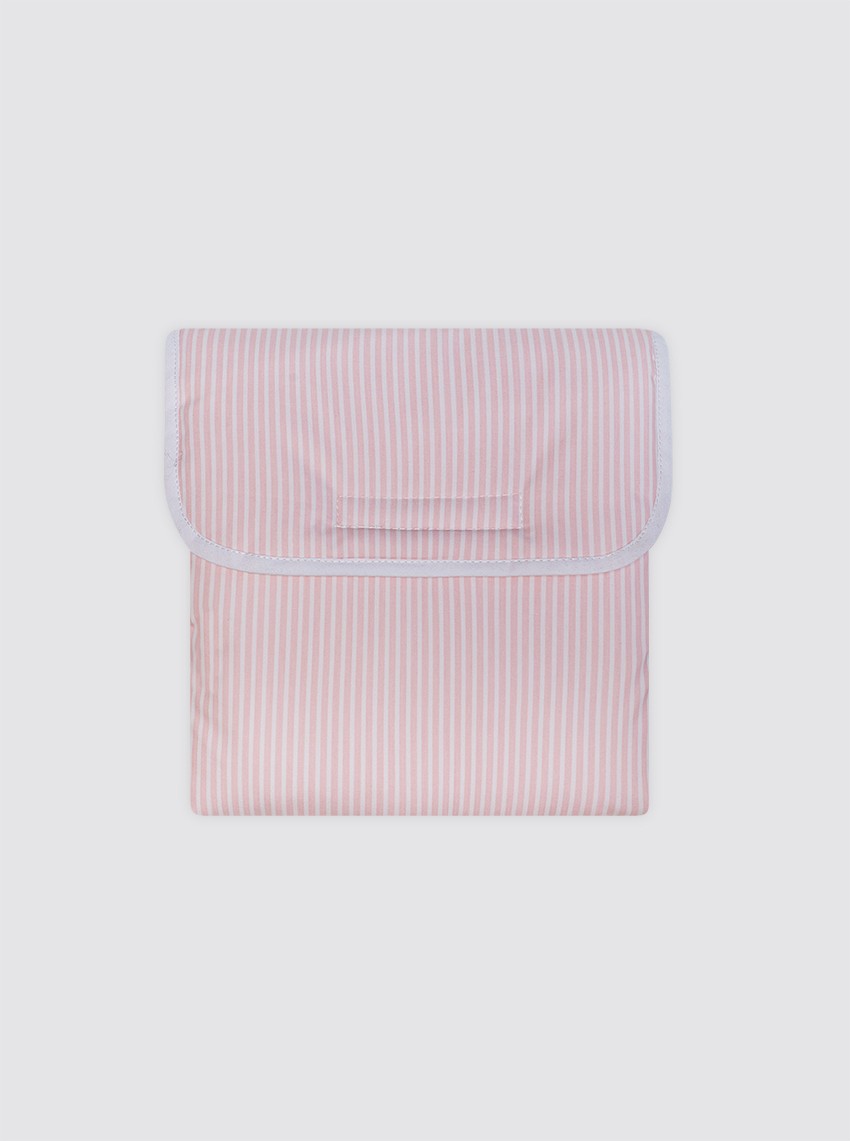Cambiador con Bolsillos Impermeable Rayas Rosas