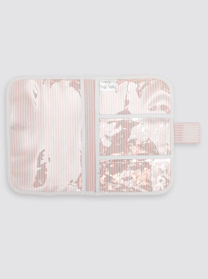 Porte-documents à rayures roses