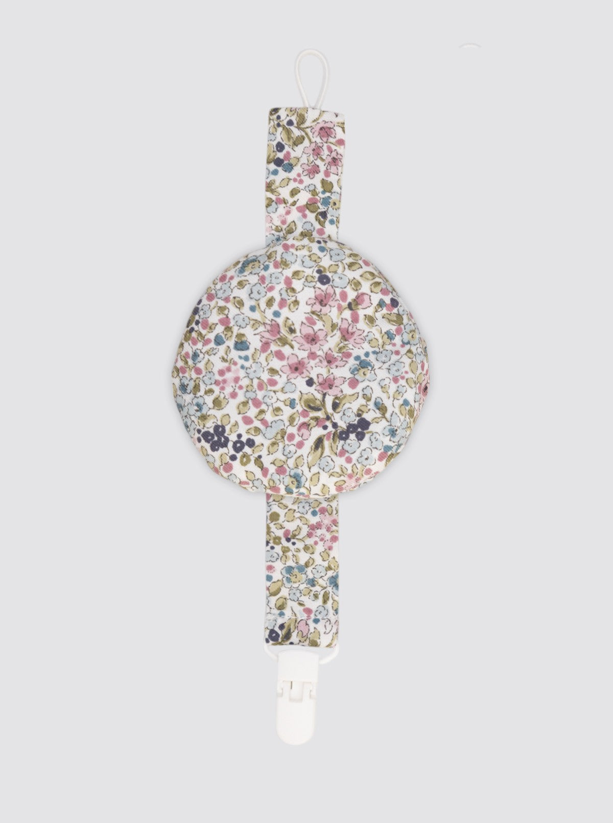 Pacifier Clip with Pocket, White and Blue