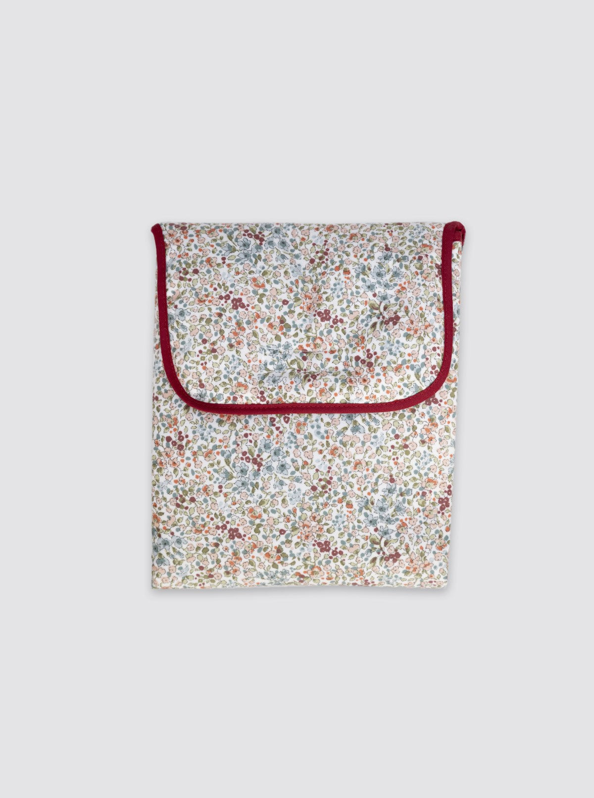 Matelas à langer imperméable avec poches, blanc et bordeaux