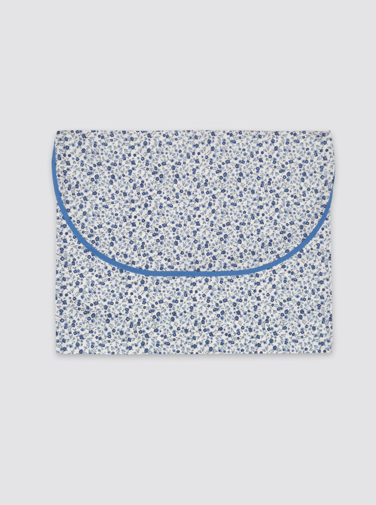 Grand sac à vêtements en velours côtelé à motif floral - Bleu